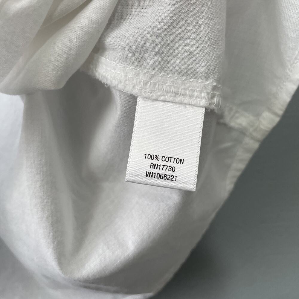 Merona Ruffled 100% Cotton Top Size Medium Sleeveless White Preppy Romantic Chic - Picture 6 of 10